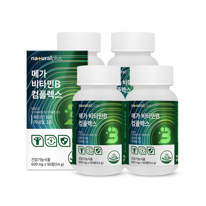 [내츄럴플러스] 메가 비타민B 컴플렉스 90캡슐 4박스(12개월분)